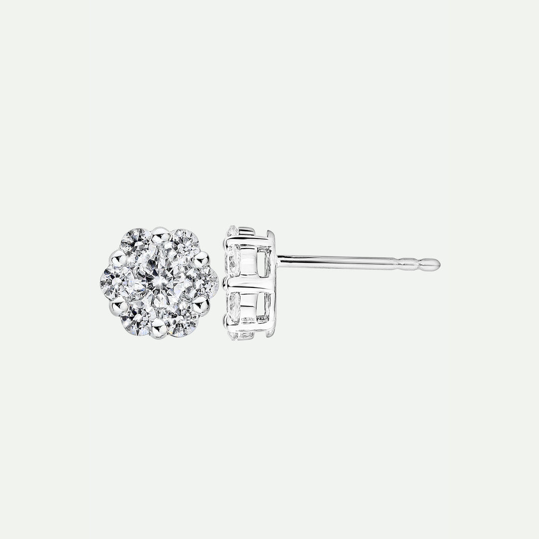 Ava | 9ct White Gold 1ct tw Lab Grown Diamond Earrings-3