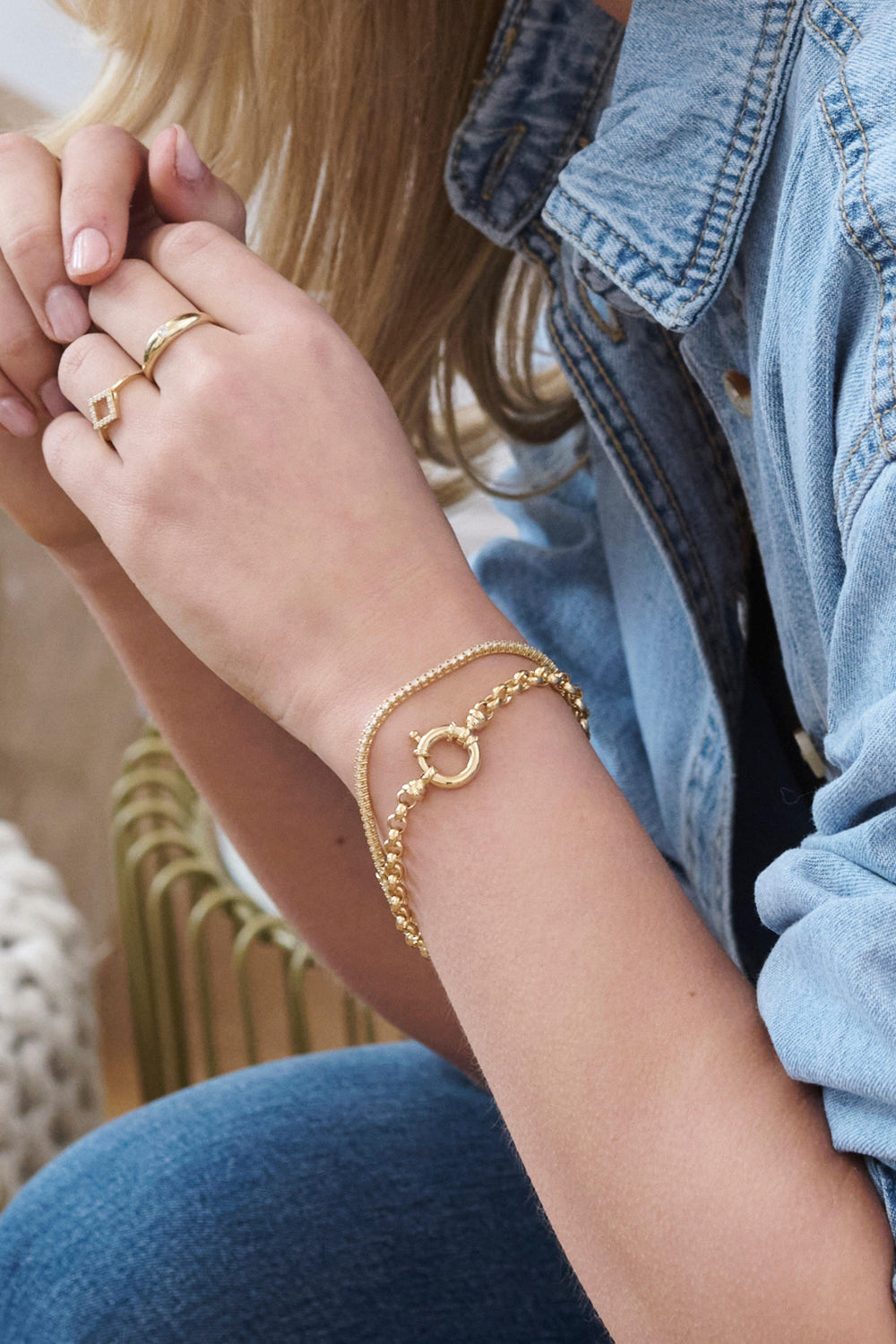 9ct Yellow Gold Rolo Chain Bracelet (5mm) 7 inch