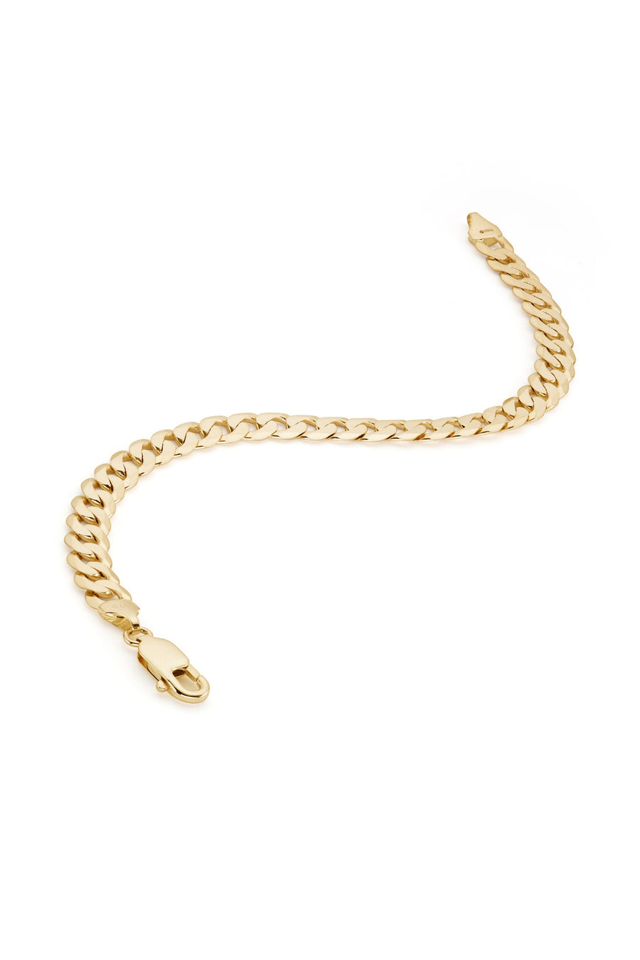 9ct Yellow Gold Solid Curb Chain Bracelet (7mm) 8.25 inch