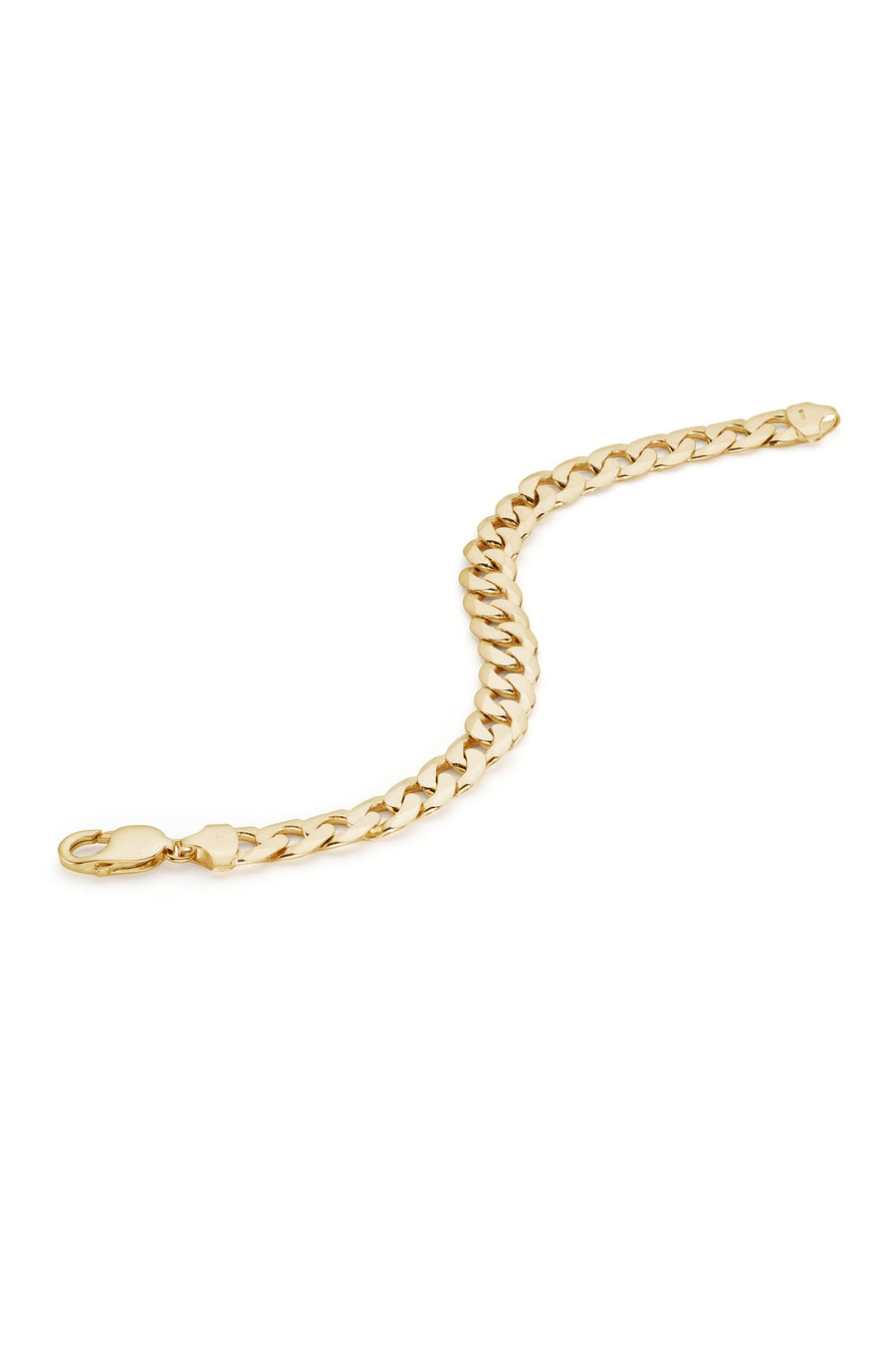 9ct Yellow Gold Solid Curb Chain Bracelet (10mm) 8.25 inch