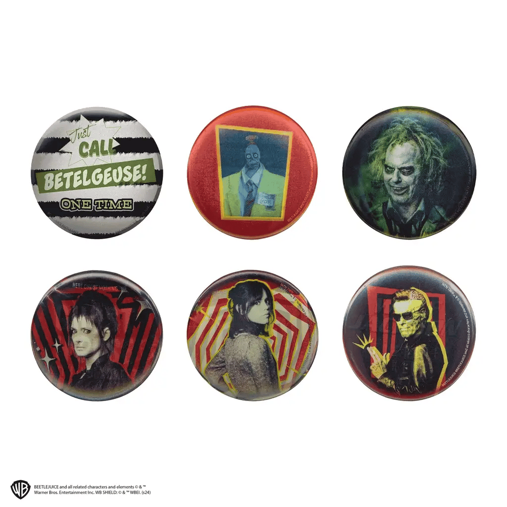 Set Of 6 Beetlejuice Lenticular Badges CR3240