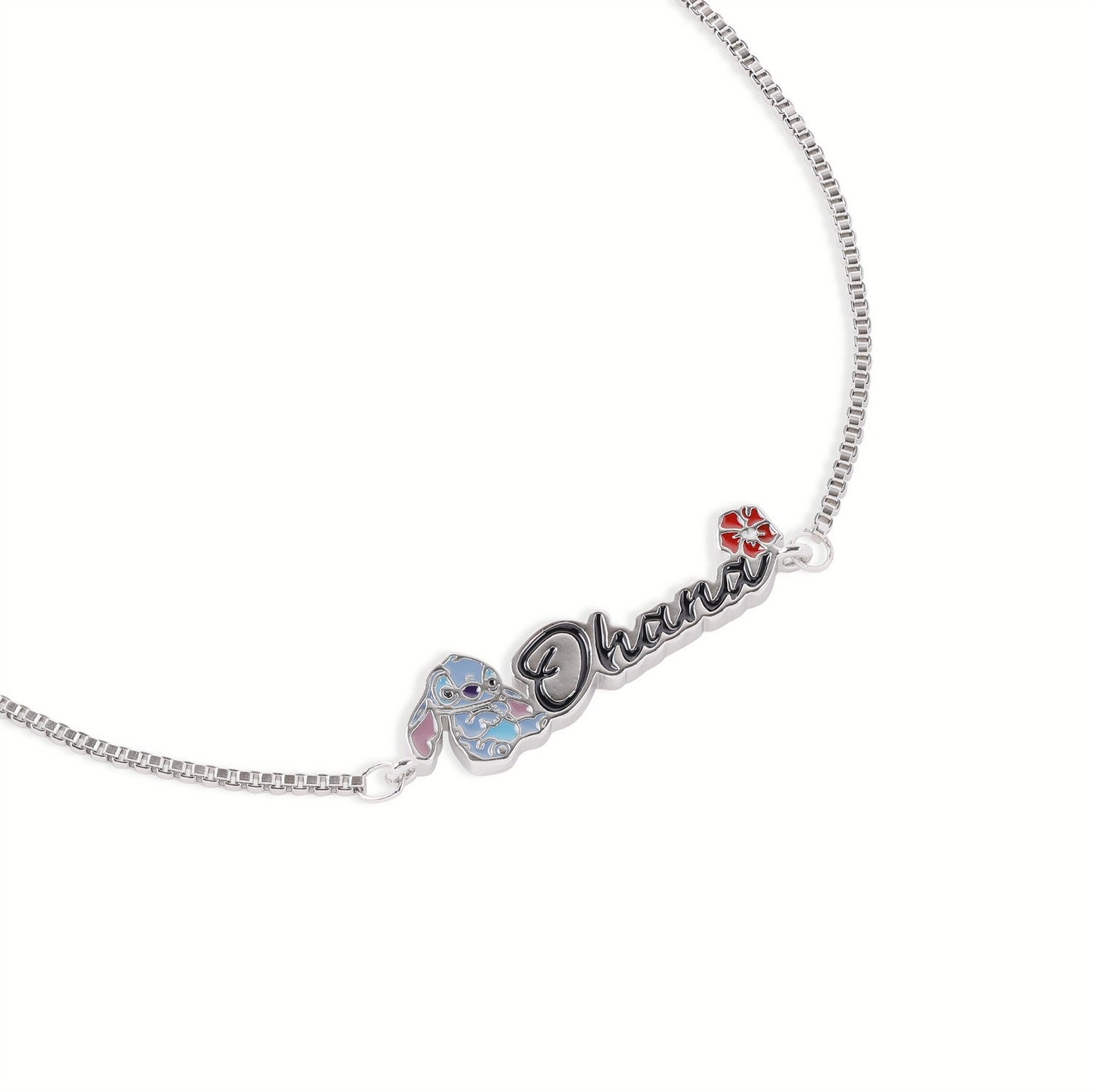 Disney Brass Stitch Ohana Lariat Imitation Rhodium Bracelet BF00662RL.PA