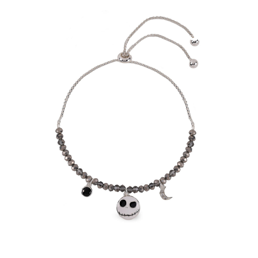 Brass Silver Jack Charm Beaded Lariat Bracelet BF00778SZML.PH