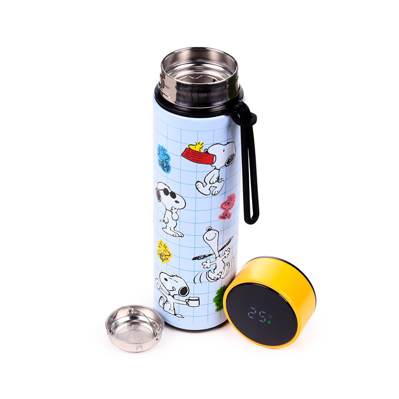 Peanuts Snoopy & Woodstock Hot & Cold Digital Thermometer Bottle BOT374