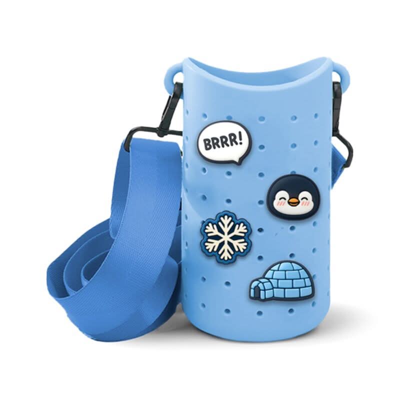 Adoramals Nico the Pengiun Silicone Bottle Carrier with 4 Charms BOTC03