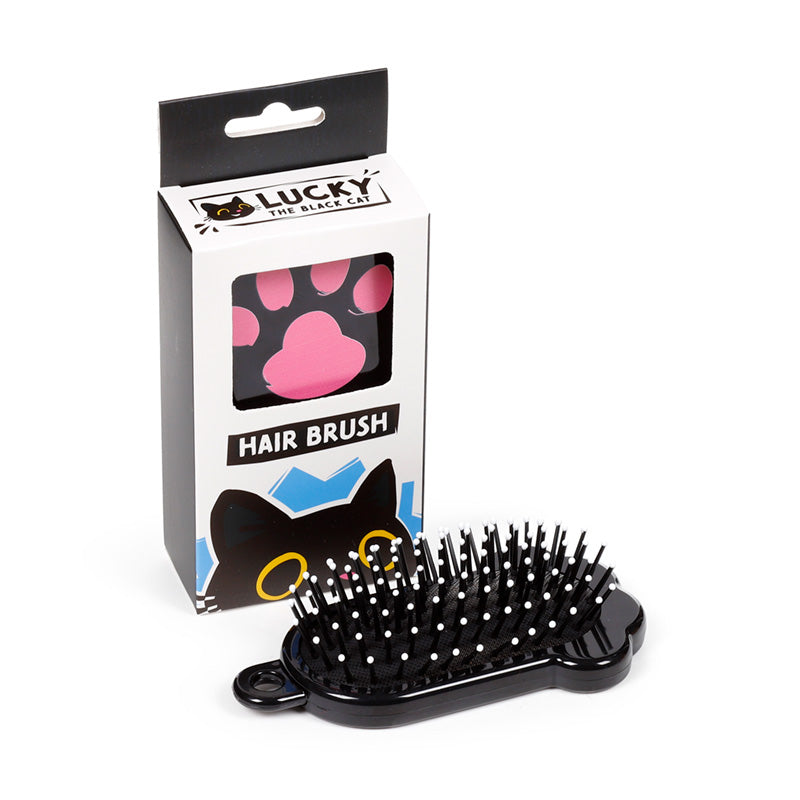 Lucky the Black Cat Paw Shaped Hair Brush BRU42