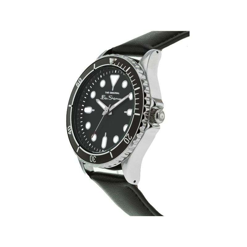 Ben Sherman Black Strap Watch Black Dial Gents Watch BS089B