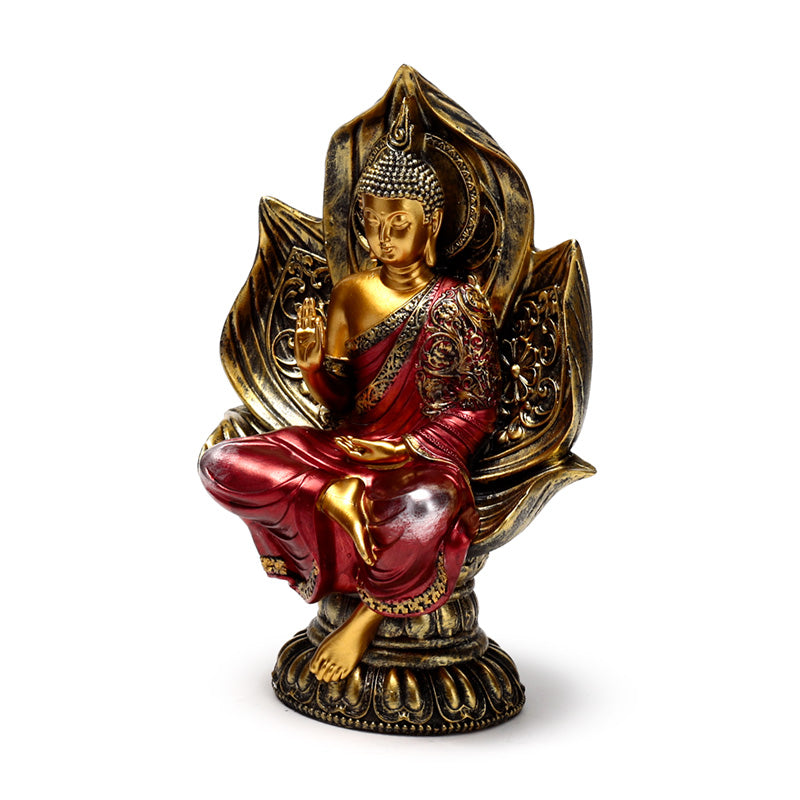 Red & Gold Thai Buddha Seated Lotus BUD386