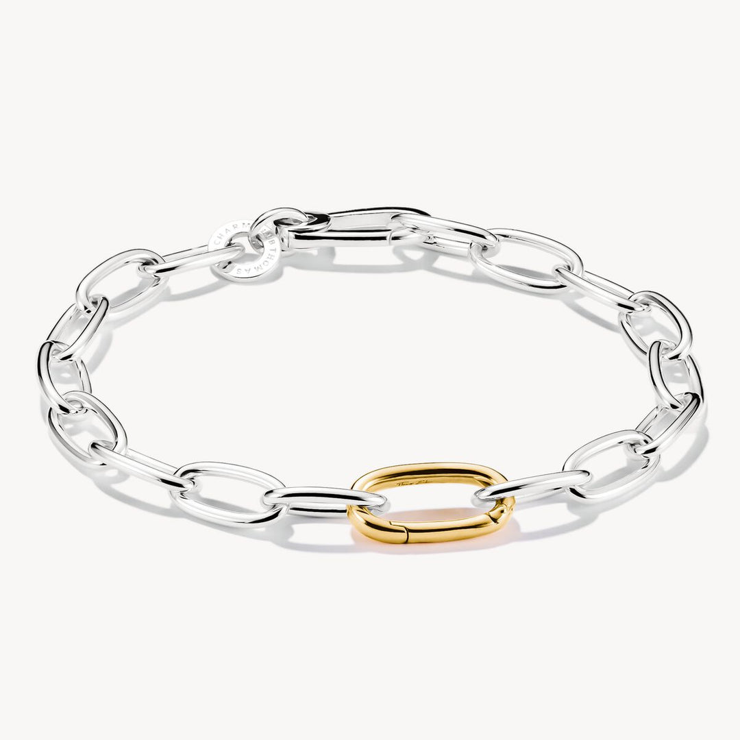 Thomas Sabo Charm Club Charming Connect Sterling Silver Bicolour Link Bracelet C1204-413-7