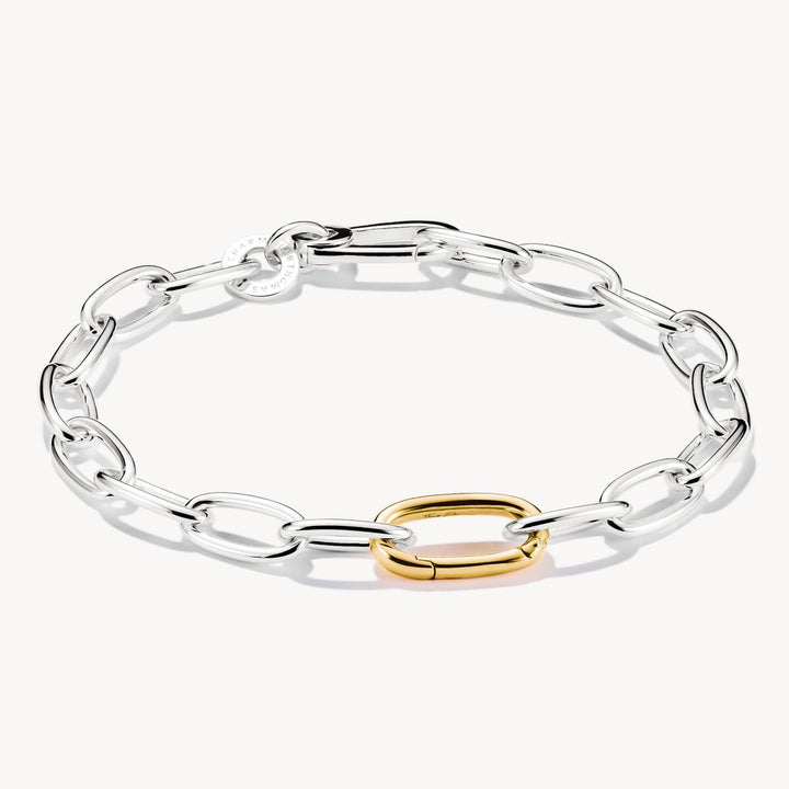 Thomas Sabo Charm Club Charming Connect Sterling Silver Bicolour Link Bracelet C1204-413-7