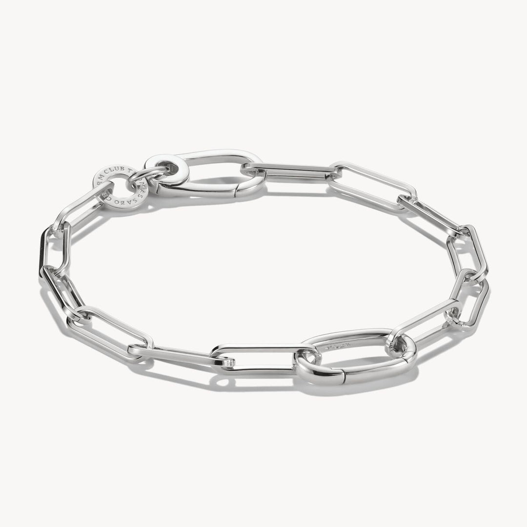 Thomas Sabo Charm Club Charming Connect Sterling Silver Paperclip Link Bracelet C1205-001-21