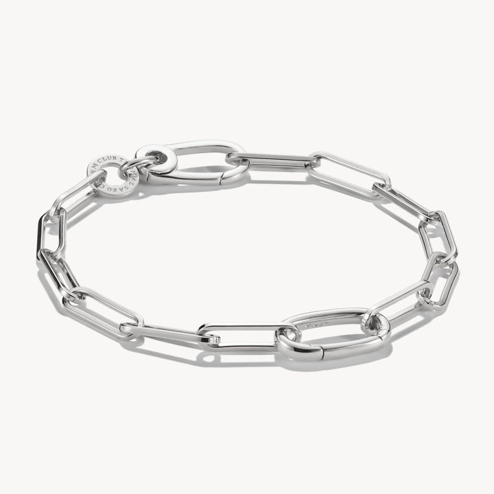 Thomas Sabo Charm Club Charming Connect Sterling Silver Paperclip Link Bracelet C1205-001-21