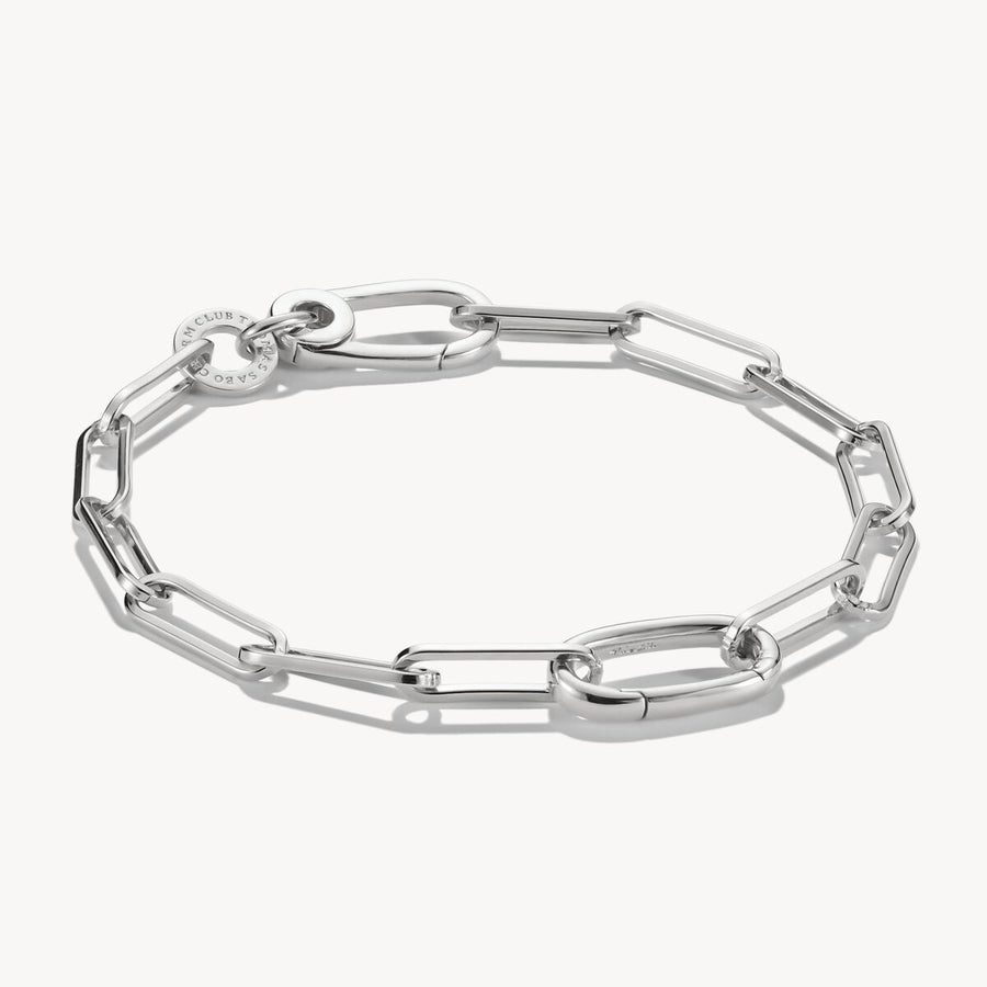Thomas Sabo Charm Club Charming Connect Sterling Silver Paperclip Link Bracelet C1205-001-21
