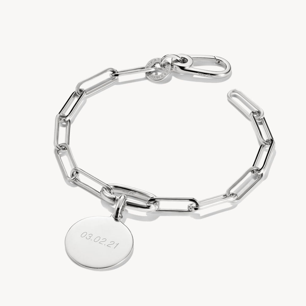 Thomas Sabo Charm Club Charming Connect Sterling Silver Paperclip Link Bracelet C1205-001-21