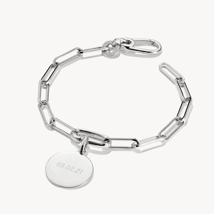 Thomas Sabo Charm Club Charming Connect Sterling Silver Paperclip Link Bracelet C1205-001-21