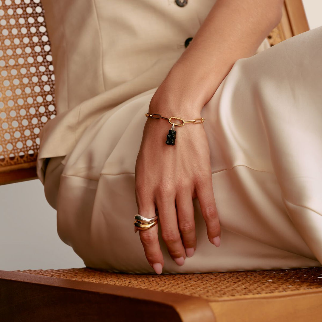 Thomas Sabo Charm Club Charming Connect Gold Plated Paperclip Link Bracelet C1205-413-39