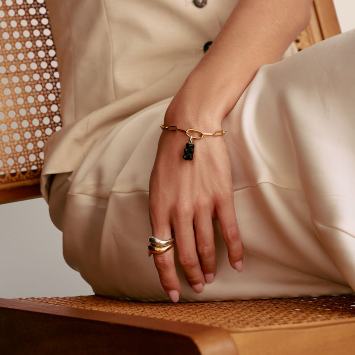 Thomas Sabo Charm Club Charming Connect Gold Plated Paperclip Link Bracelet C1205-413-39