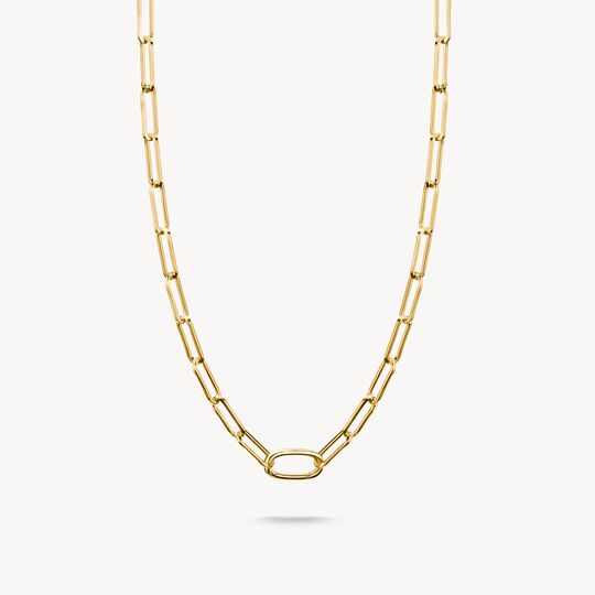 Thomas Sabo Charm Club Charming Connect Gold Plated Paperclip Link Charm Necklace C1207-413-39