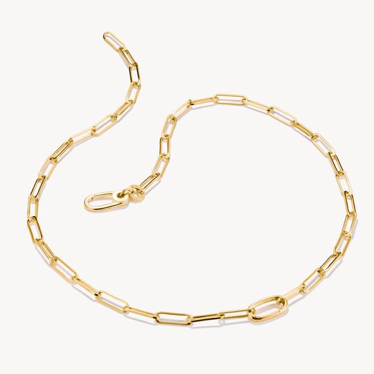 Thomas Sabo Charm Club Charming Connect Gold Plated Paperclip Link Charm Necklace C1207-413-39