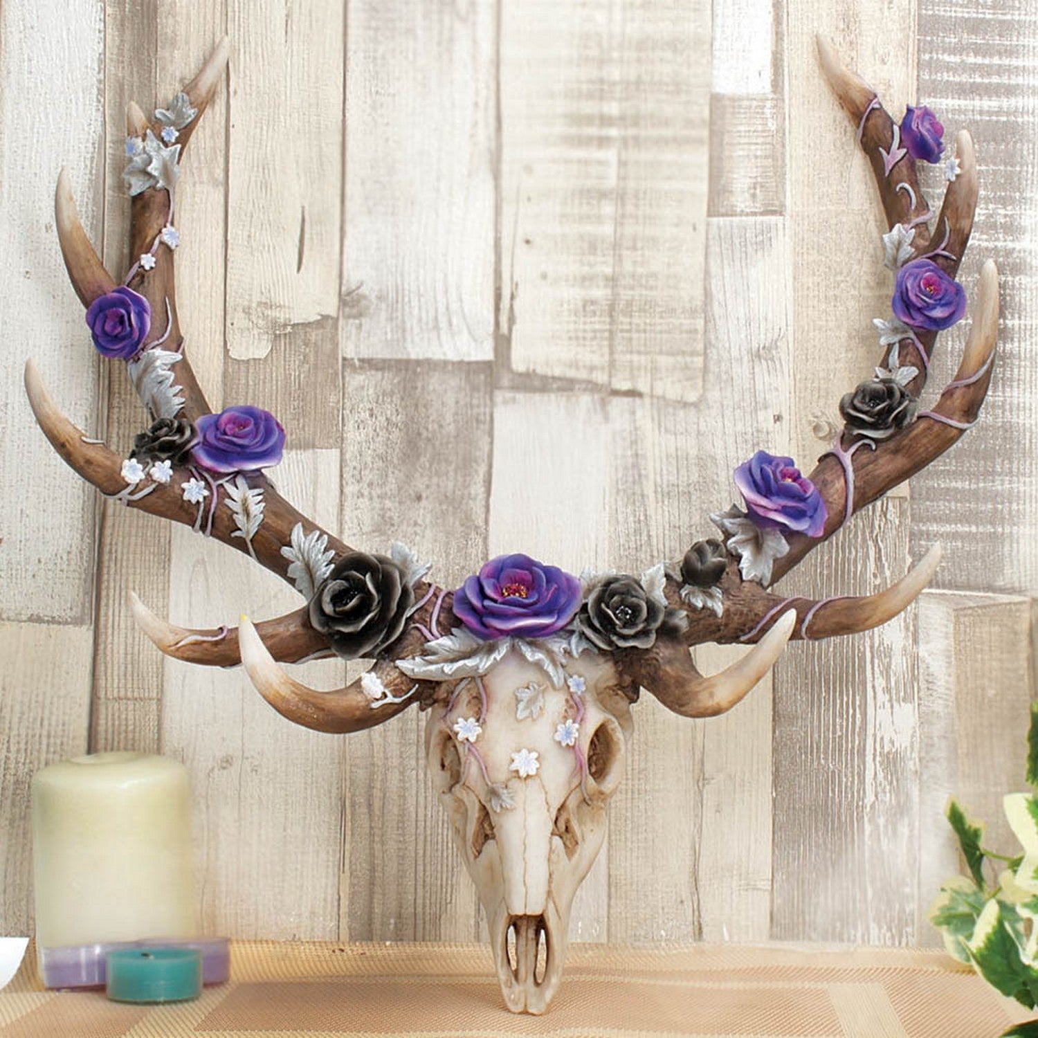Antlers of Eden Floral Decorated Animal Deer Skull C4035M8