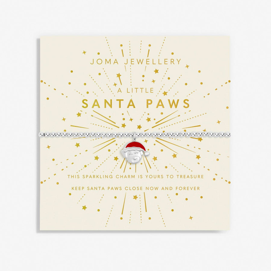 Kids Christmas A Little Santa Paws Silver Plated Bracelet C758