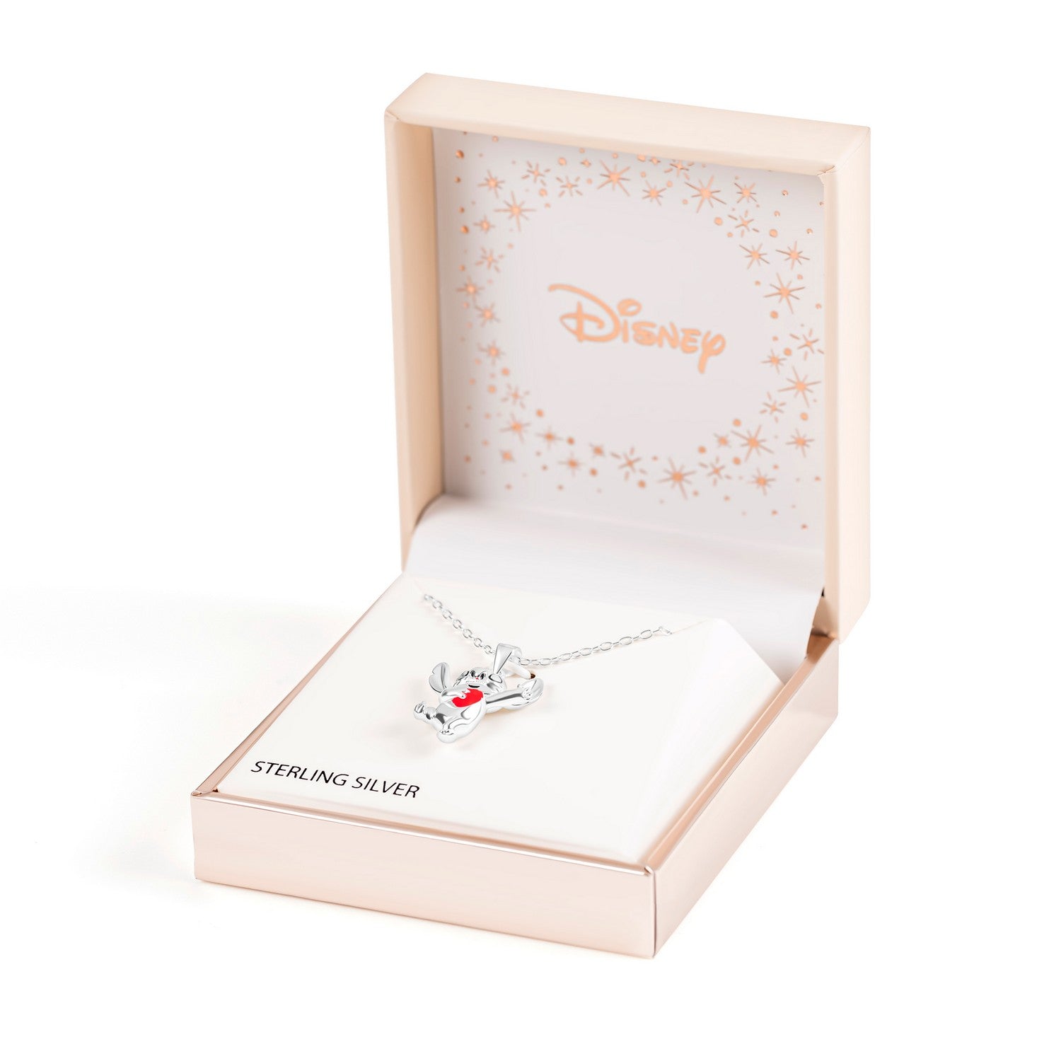 Disney-themed necklace in a branded box