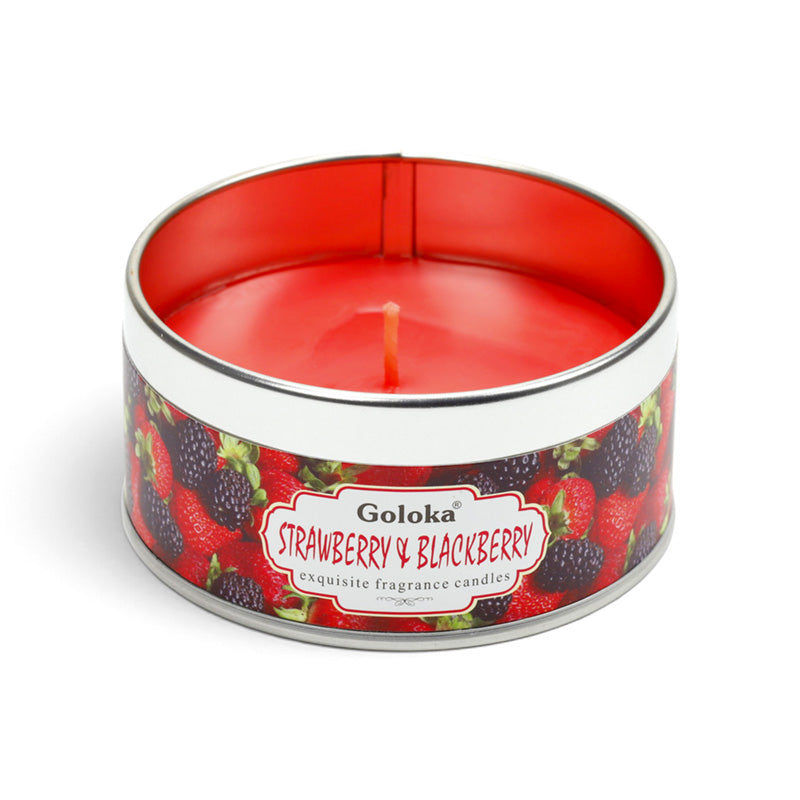 Goloka Strawberry & Blackberry Wax Candle Tin CAND116