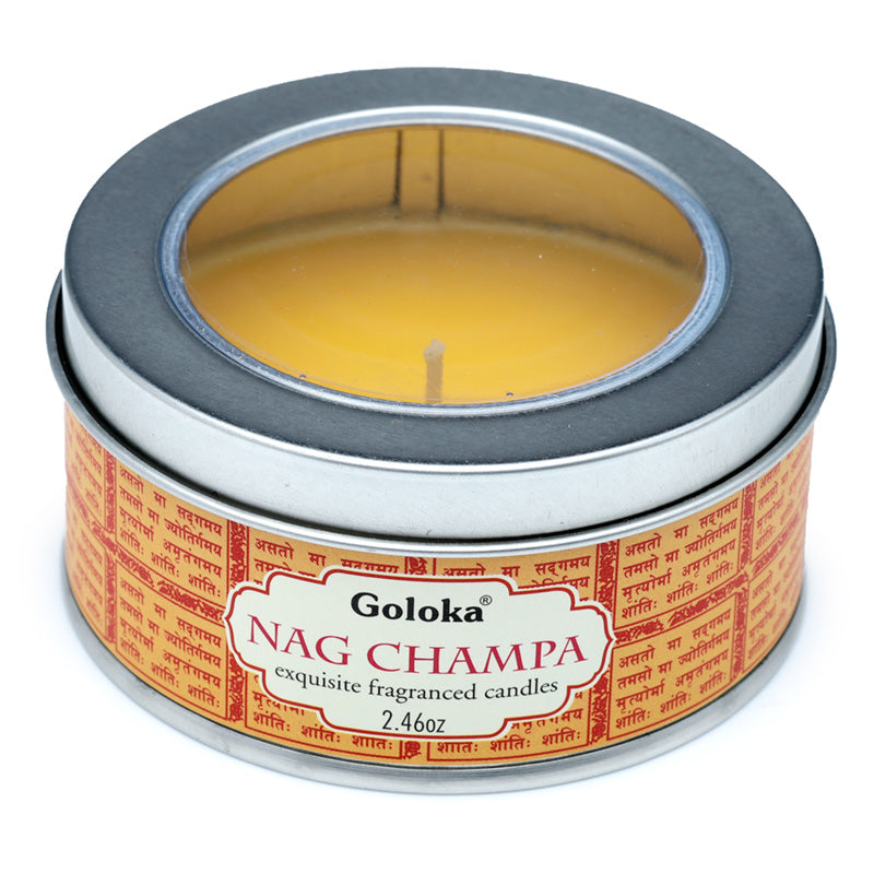 Goloka Nag Champa Wax Candle Tin CAND87