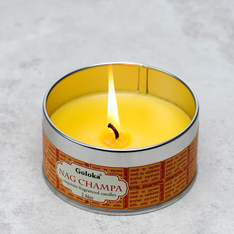 Goloka Nag Champa Wax Candle Tin CAND87