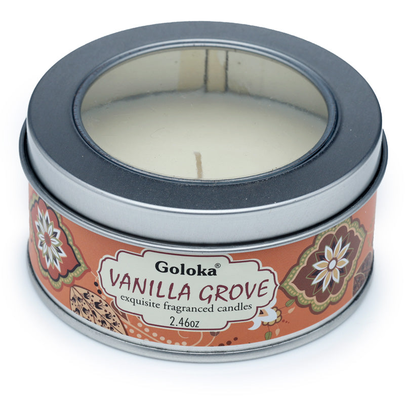 Goloka Vanilla Grove Wax Candle Tin CAND89