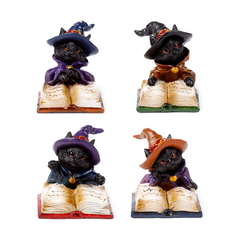 Witches Magical Black Cat Reading from Spell Book CAT205