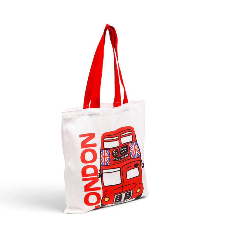 London Souvenir Red Bus Reusable Tote Bag CBAG139
