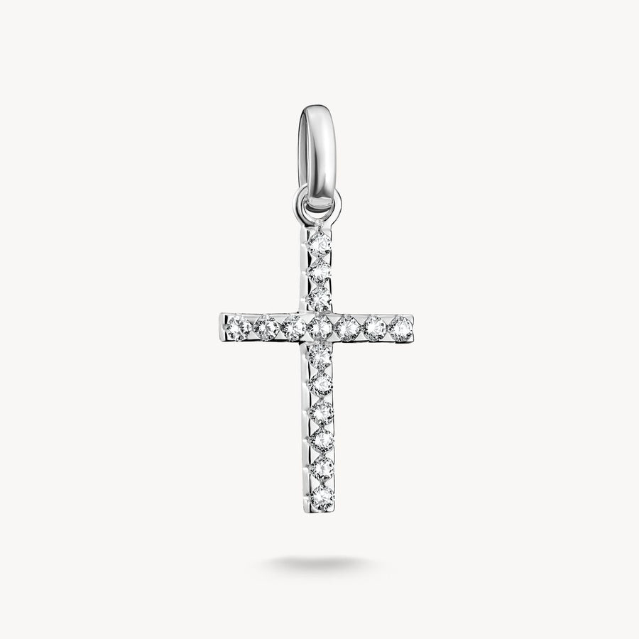 Thomas Sabo Charm Club Charming Connect Sterling Silver Cross With stones Charm CC1203-051-14