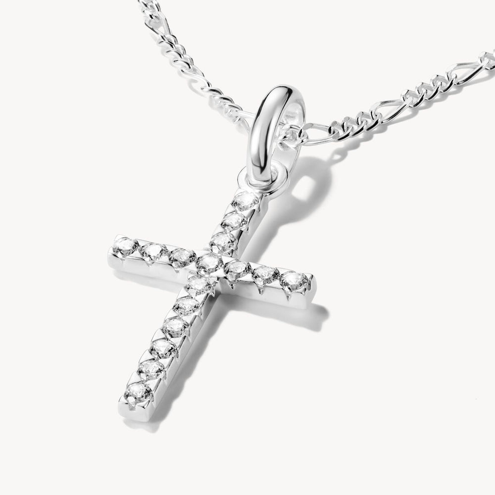 Thomas Sabo Charm Club Charming Connect Sterling Silver Cross With stones Charm CC1203-051-14