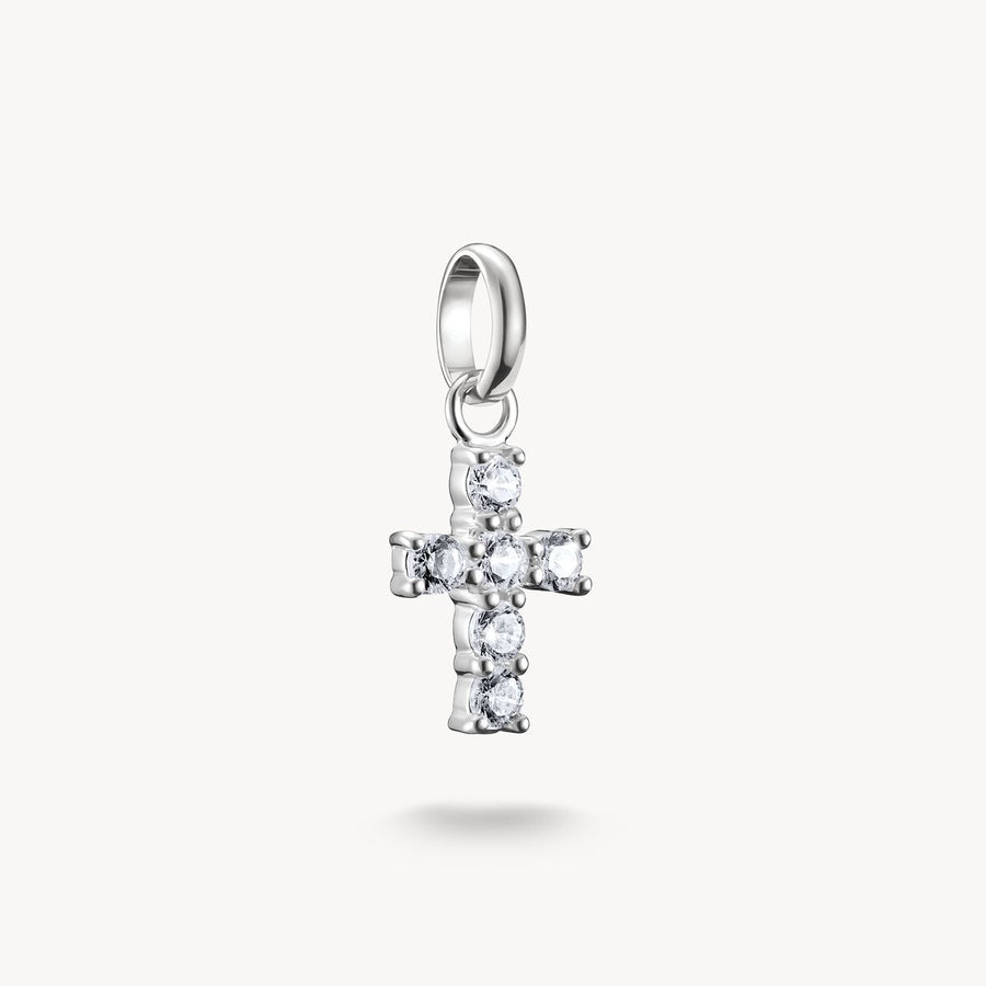 Thomas Sabo Charm Club Charming Connect Sterling Silver Cross With White Stones Charm CC1206-051-14