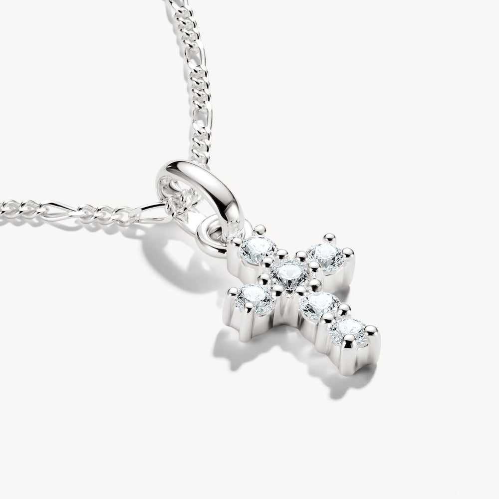 Thomas Sabo Charm Club Charming Connect Sterling Silver Cross With White Stones Charm CC1206-051-14
