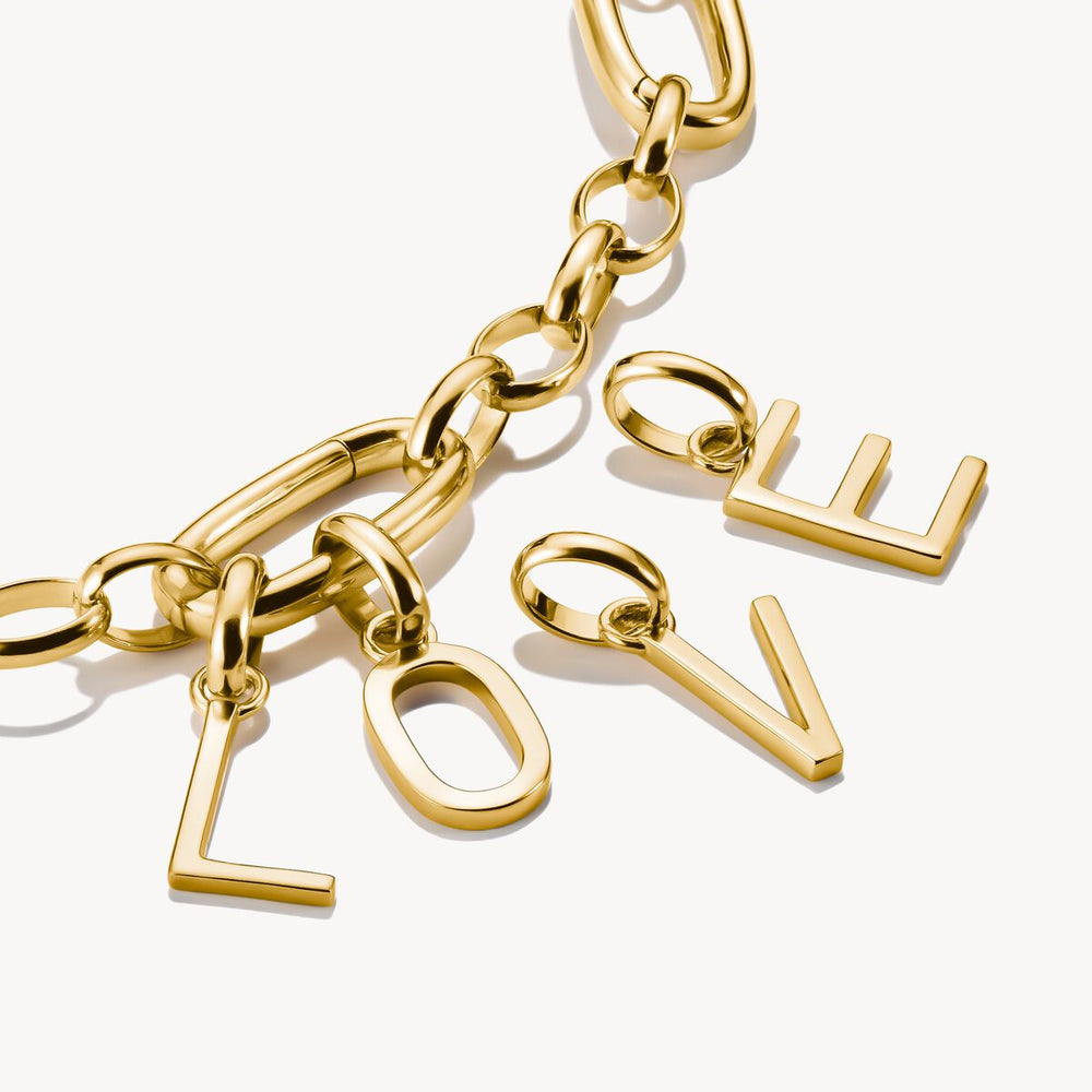 Thomas Sabo Charm Club Charming Connect Gold Plated Letter E Charm CC1211-413-39