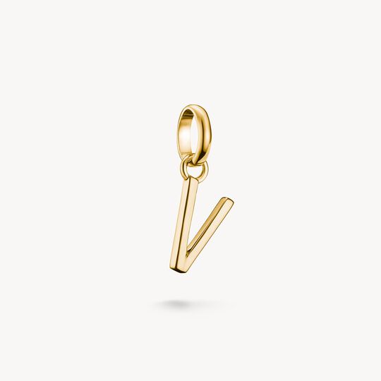 Thomas Sabo Charm Club Charming Connect Gold Plated Letter V Charm CC1228-413-39