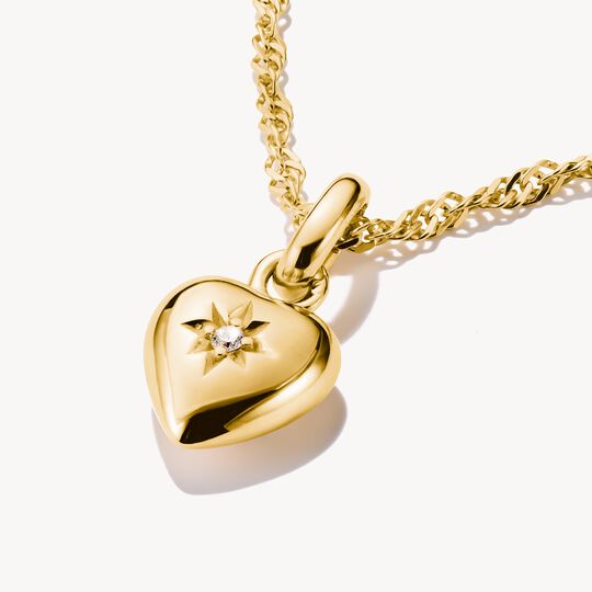 Thomas Sabo Charm Club Charming Connect Gold Plated Heart With Star Charm CC1234-414-14