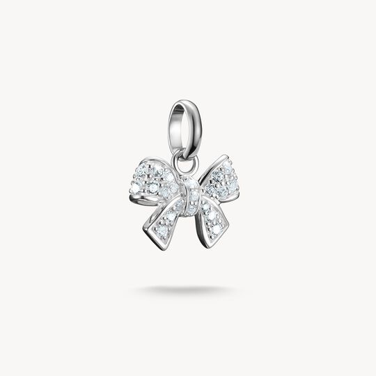 Thomas Sabo Charm Club Charming Connect Sterling Silver Bow With Stones Charm CC1235-051-14