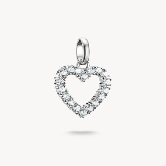 Thomas Sabo Charm Club Charming Connect Sterling Silver Heart With Stones Charm CC1237-051-14