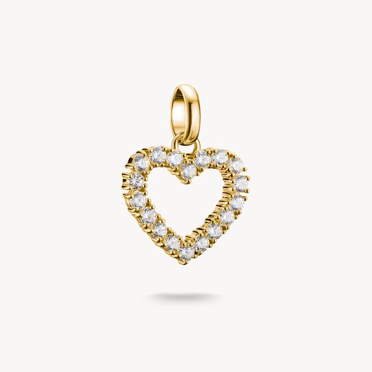 Thomas Sabo Charm Club Charming Connect Gold Plated Heart With Stones Charm CC1237-414-14