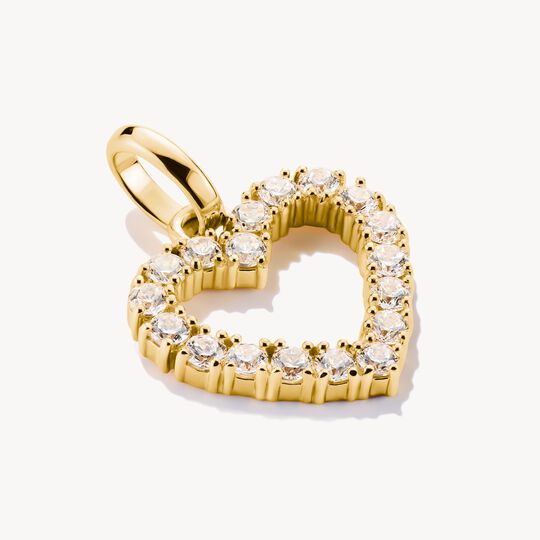 Thomas Sabo Charm Club Charming Connect Gold Plated Heart With Stones Charm CC1237-414-14