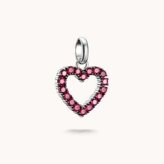 Thomas Sabo Charm Club Charming Connect Sterling Silver Heart With Red Stones Charm CC1237-639-10