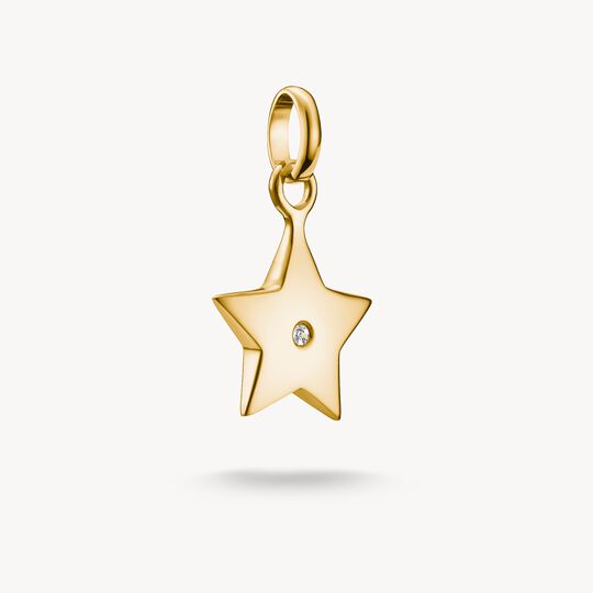 Thomas Sabo Charm Club Charming Connect Gold Plated Star With Stone Charm CC1238-414-14