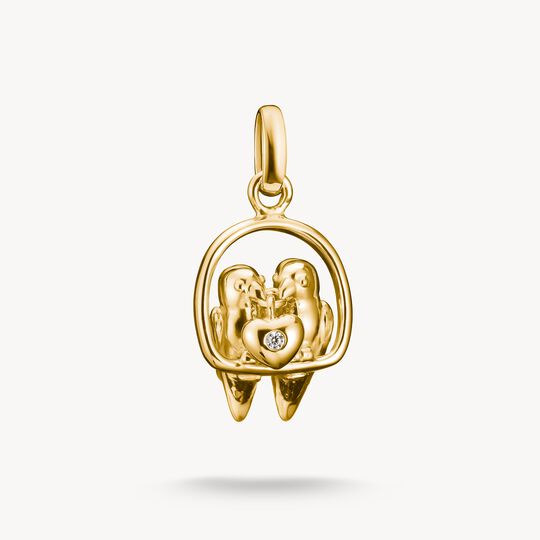 Thomas Sabo Charm Club Charming Connect Gold Plated Love Birds Charm CC1240-414-14