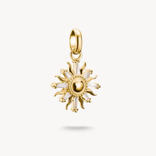 Thomas Sabo Charm Club Charming Connect Gold Plated Sun With Stones Charm CC1246-414-14