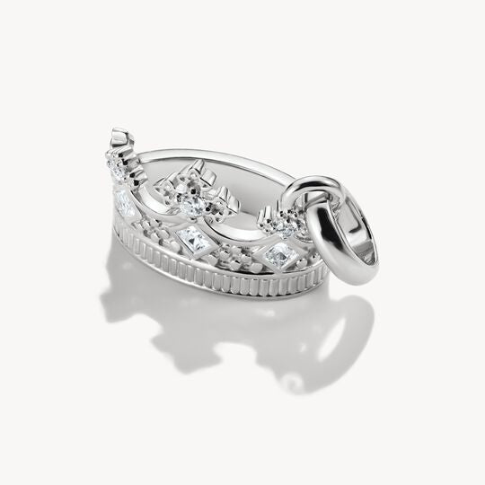 Thomas Sabo Charm Club Charming Connect Sterling Silver Crown With Stones Charm CC1247-051-14