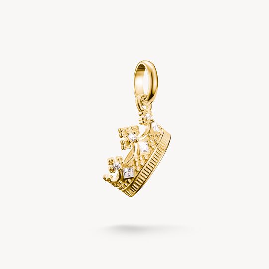 Thomas Sabo Charm Club Charming Connect Gold Plated Crown With Stones Charm CC1247-414-14