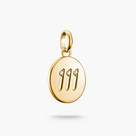 Thomas Sabo Charm Club Charming Connect Gold Plated Angel Number 111 With Stones Charm CC1248-414-14
